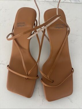 Jeffrey Campbell Tan Strappy Square-Toe Sandals